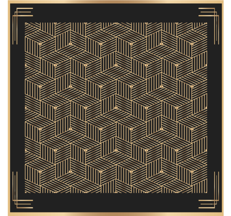 Efekt textury podtácků geometrický listový motiv - TenStickers