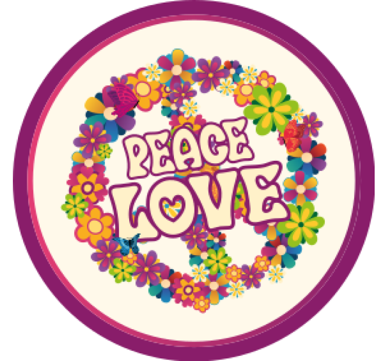 Mírová láska a motýli více tácků - TenStickers