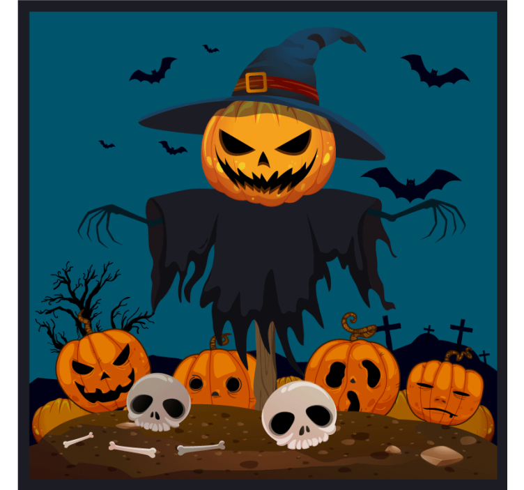 Halloweenský podtácek scéna dýňového strašáka - TenStickers