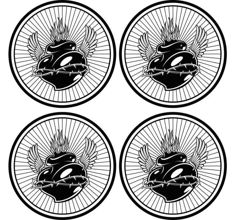 Blázen podtácek křídlaté srdce s trny - TenStickers