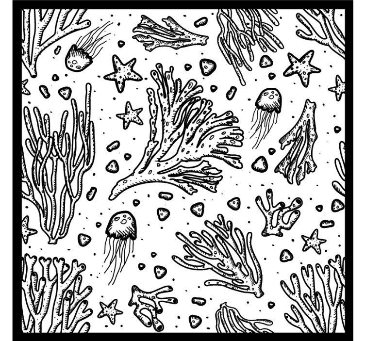 Efekt textury podtácků podvodní životní prvky - TenStickers