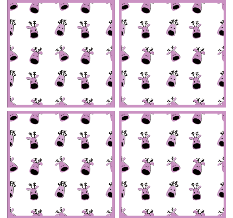 Vánoční podtácek s hravými jeleními obličeji - TenStickers