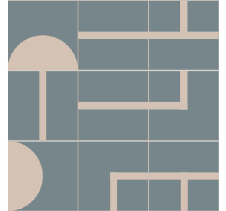 šedavě modrý geometrický vzor dlaždice podtácky - TenStickers