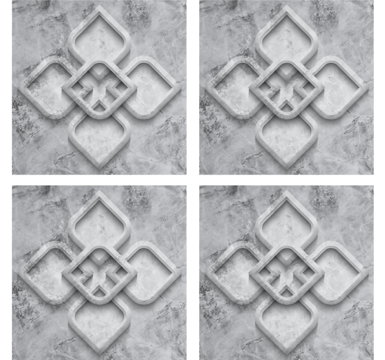 Efekt textury podtácků s propracovaným šedým motivem - TenStickers