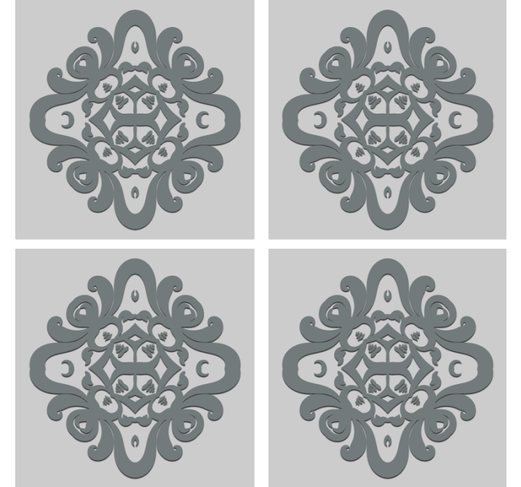 Efekt textury podtácků s propracovaným vzorem - TenStickers