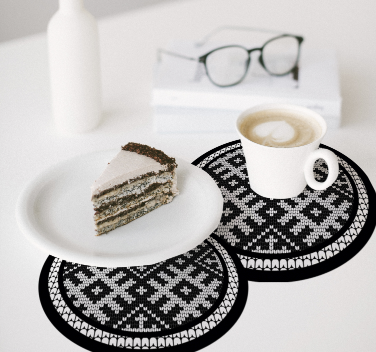 Efekt textury podtácků pletený vzor - TenStickers