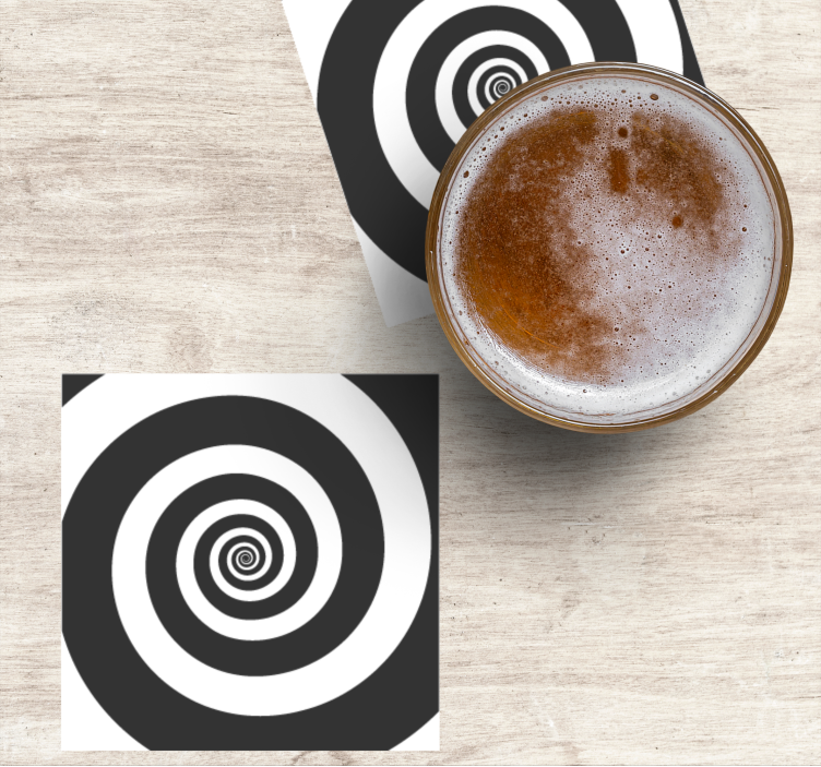 černobílá hypnotická retro spirálová dráha - TenStickers