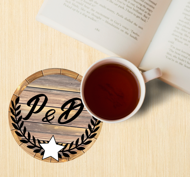 Iniciály snoubence dřevěná svatební dráha - TenStickers