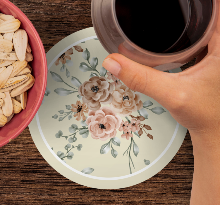 Květinový elegantní vzor vinobraní podtácek - TenStickers