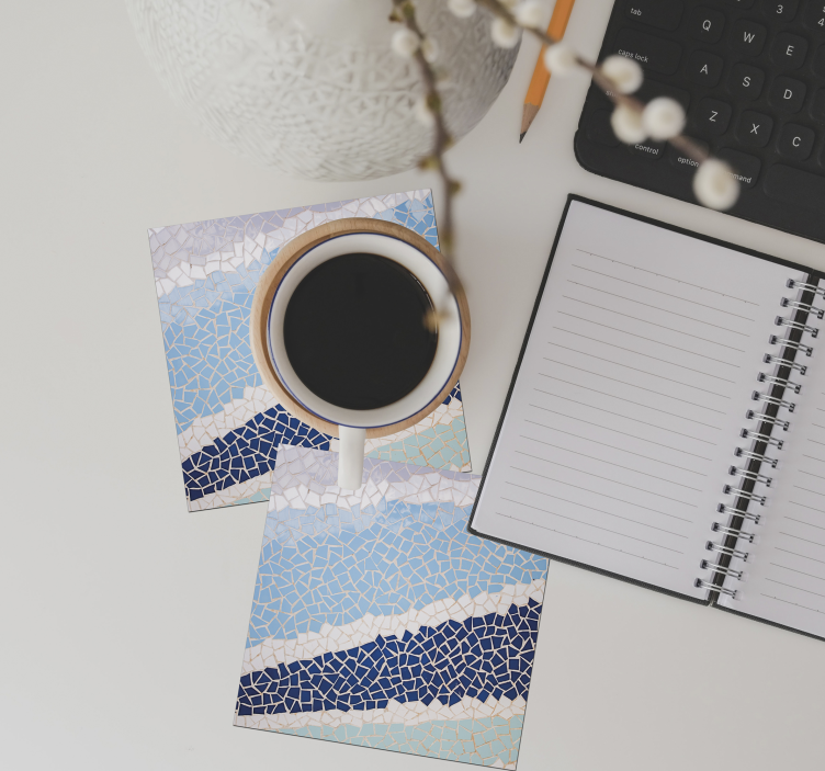 Modré mozaikové dlaždice dlaždic tácky - TenStickers