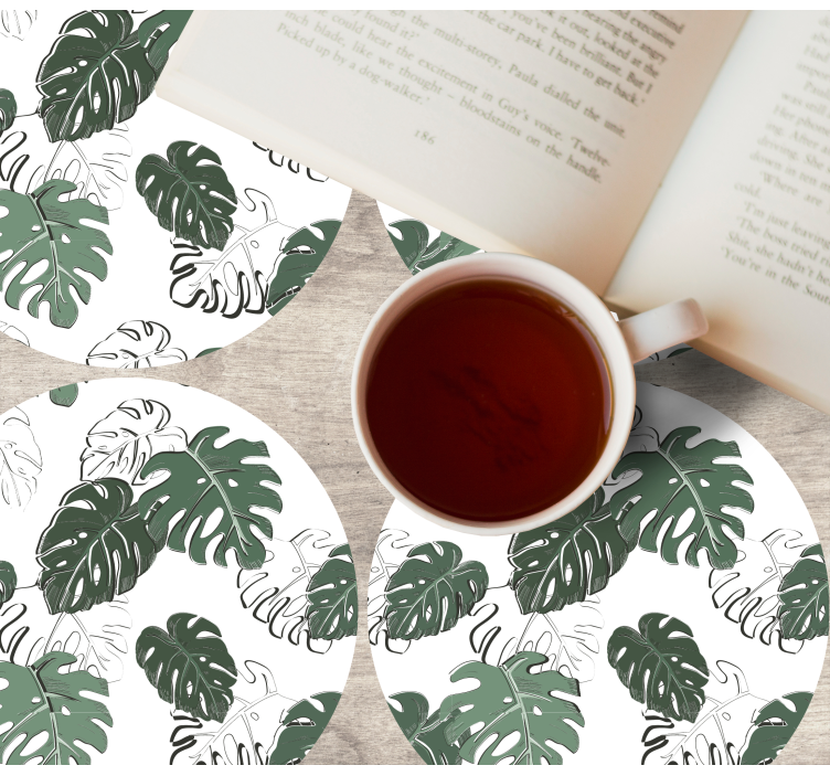 Monstera deliciosa rohovala více tácků - TenStickers