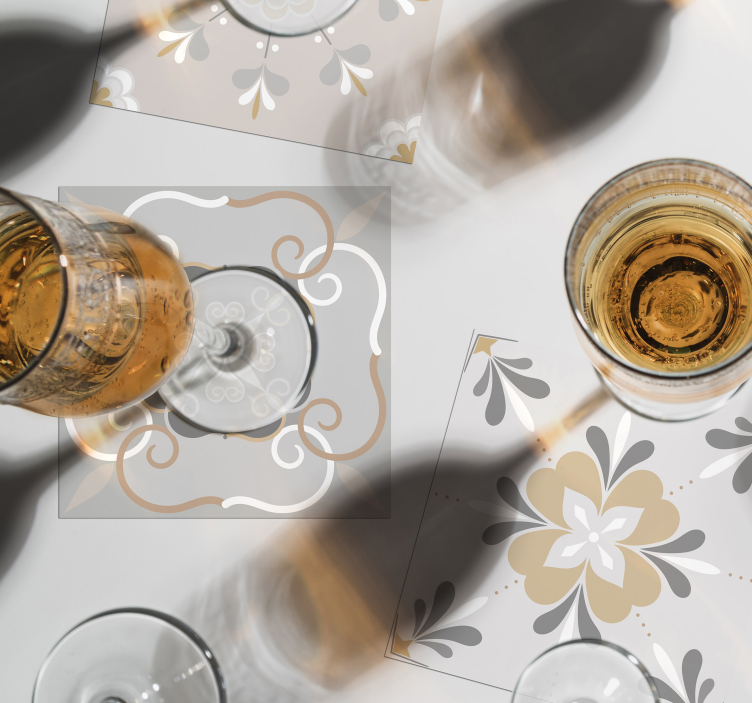 Květinové inspirované dlaždice dráha - TenStickers