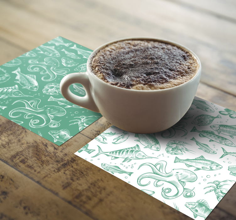 Super skica ryby ručně tažené dráha - TenStickers