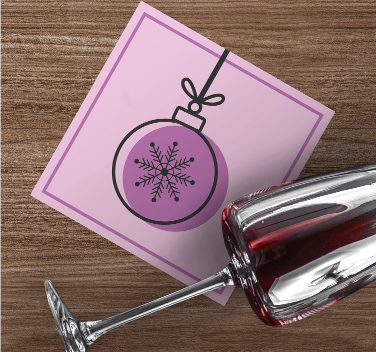 Vánoční koule s růžovou sněhovou vločkou - TenStickers