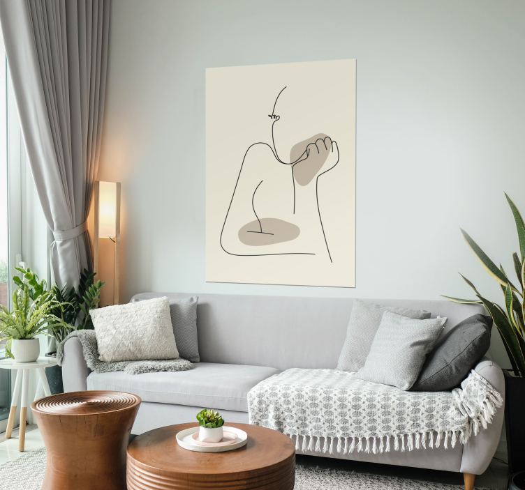 Abstraktní linie umění přední plakát - TenStickers