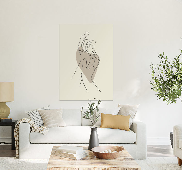 Abstraktní linie umění ruce plakát - TenStickers