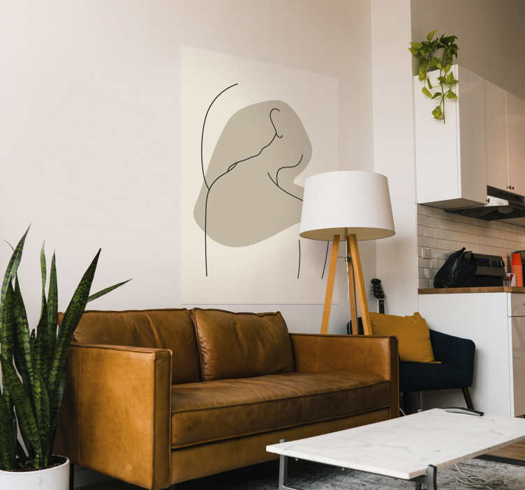 Abstraktní linie umění zadní plakát - TenStickers