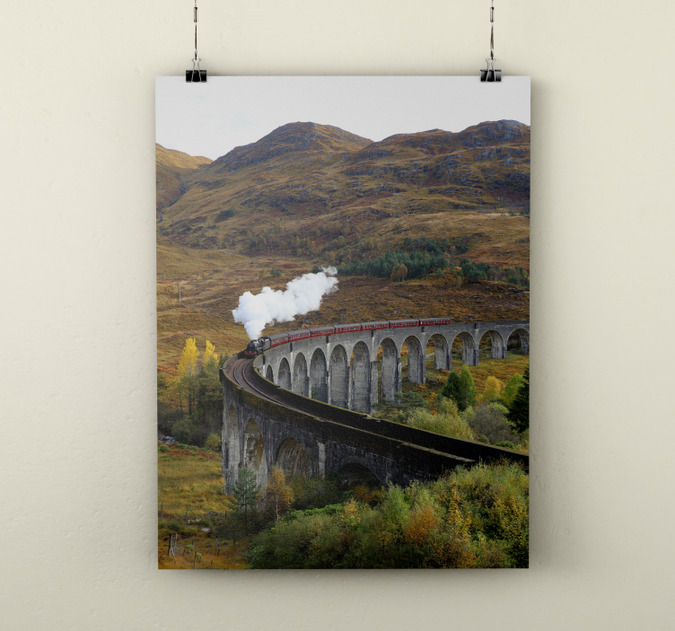 Jedoucí vlak realistický foto plakát - TenStickers