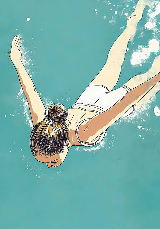Plavec plakát umělecká kresba - TenStickers