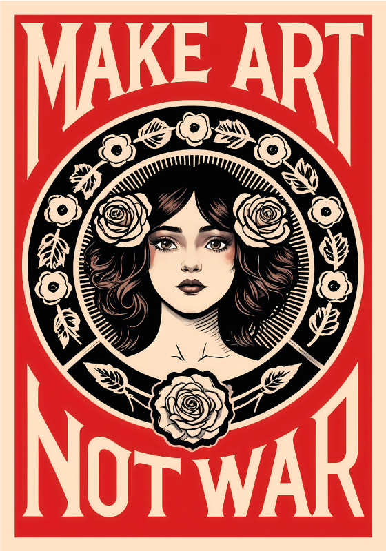 make art not war Umělecký plakát - TenStickers