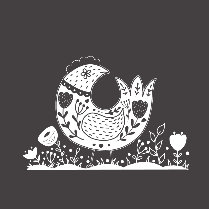 Kuchyňský plakát hrdé slepice s květinovým vzorem - TenStickers