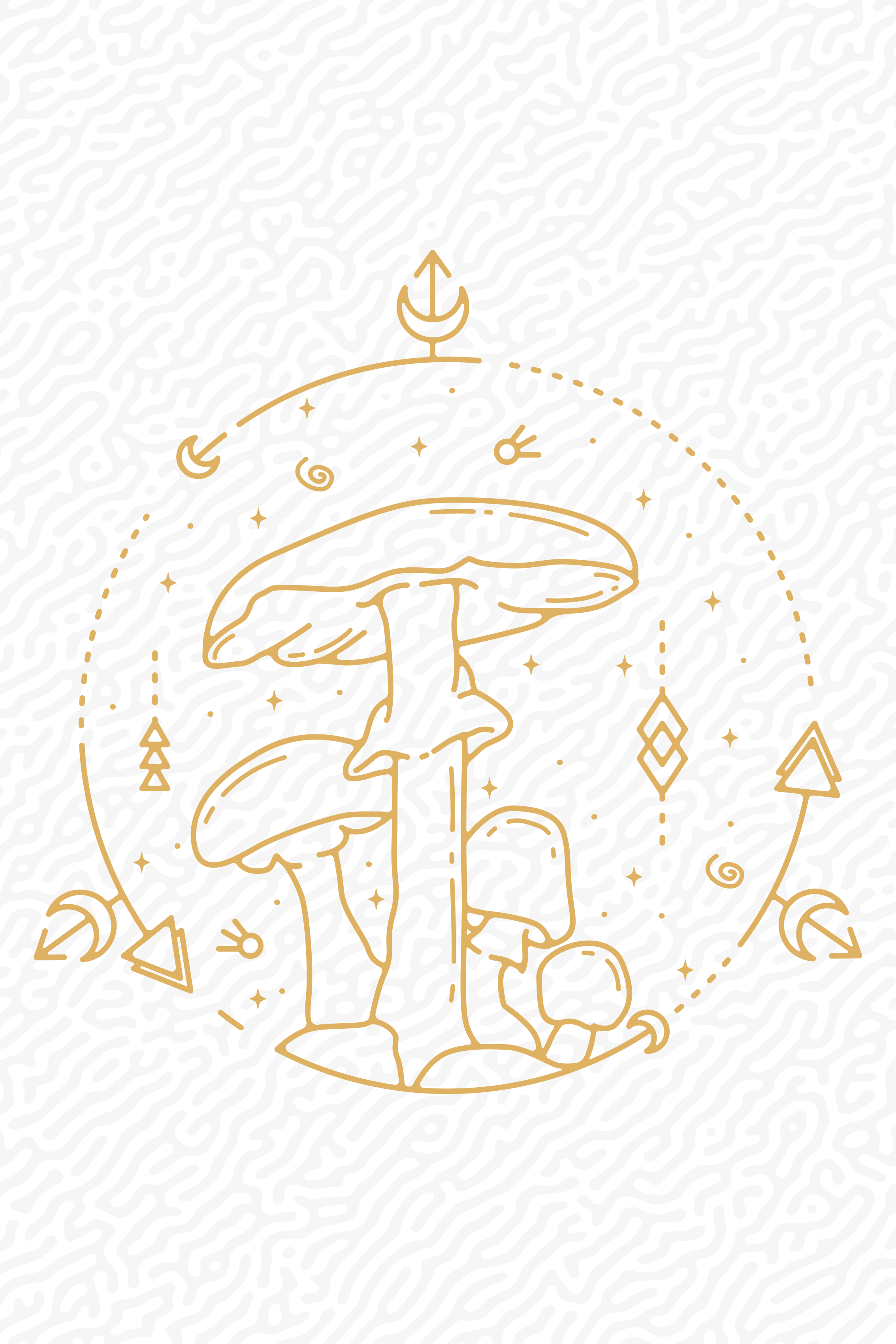 Kuchyňský plakát geometrický design houbového motivu - TenStickers