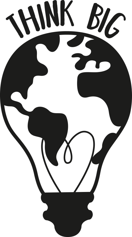 Plakát do kanceláře mysli velkolepě s mapou světa - TenStickers