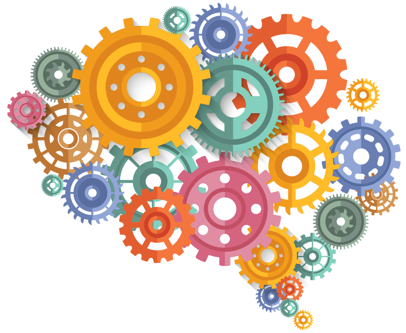 Plakát do kanceláře barevné ozubené kolečka - TenStickers