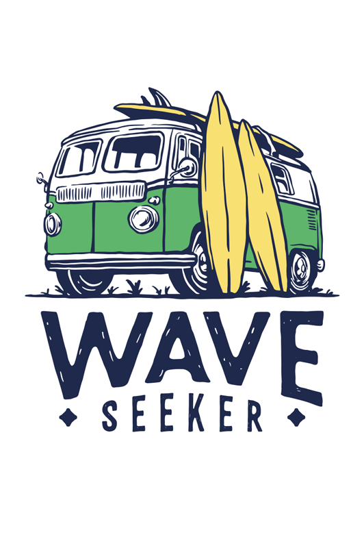 Plakát do ložnice teenagera surfovací dodávka - TenStickers