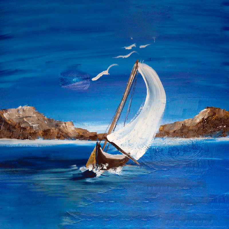 Plakát k výstavě plachetnice na plátně - TenStickers