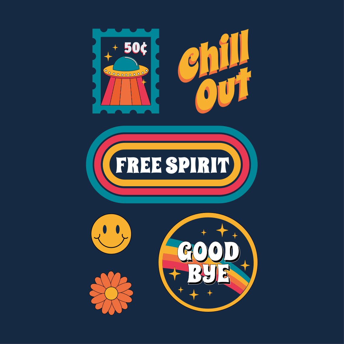 Plakát k výstavě 70. léta zábava a pohoda - TenStickers