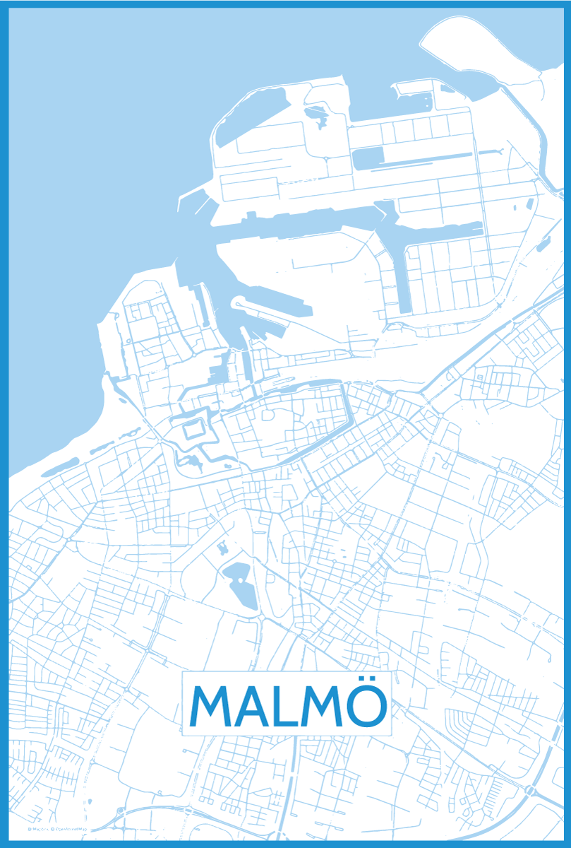 Plakát k výstavě mapa malmö - TenStickers