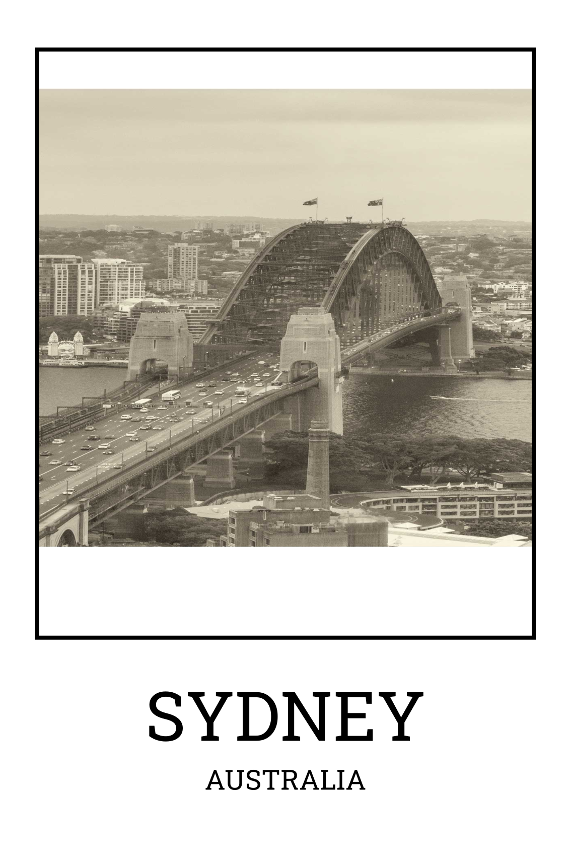Plakát k výstavě sydney v černobílé - TenStickers