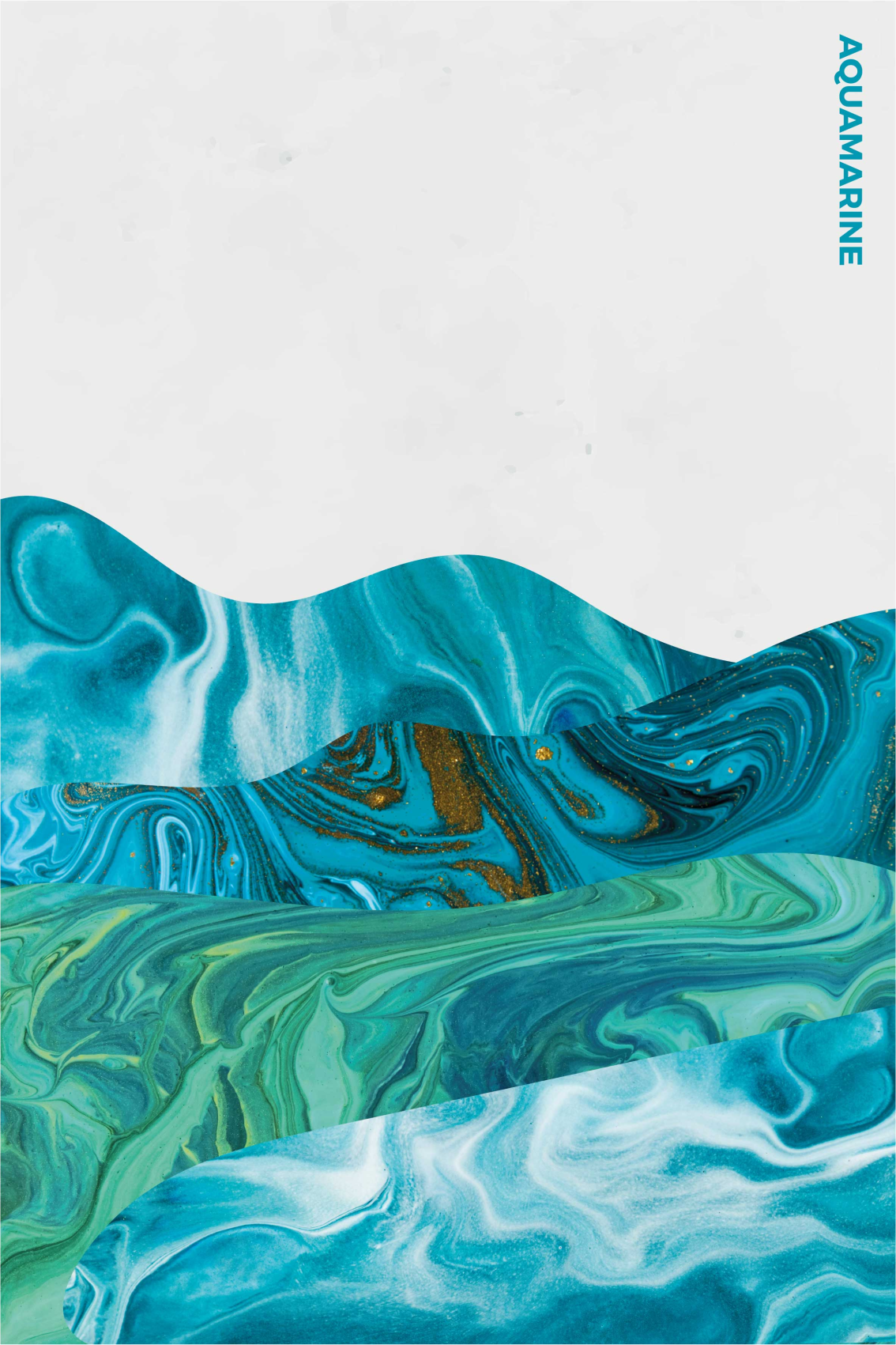 Plakát k výstavě akvamarínové křivkové linie - TenStickers