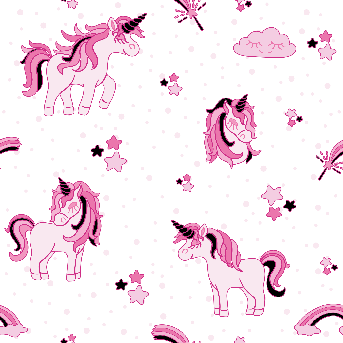 Plakát do dětské ložnice jednorožčí svět v doodle stylu - TenStickers