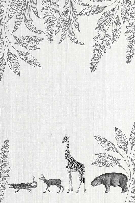 Plakát do dětské ložnice s hranicí zvířat a stromů - TenStickers