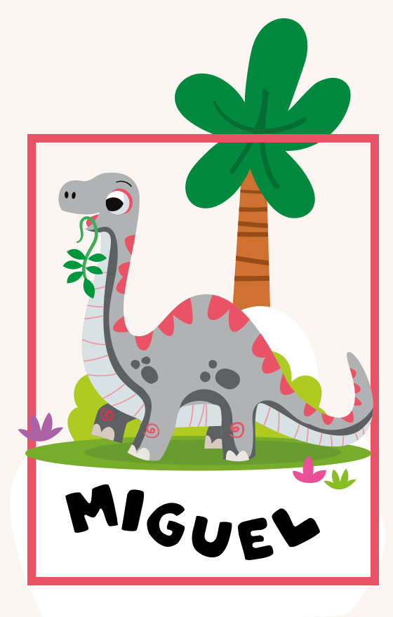 Plakát do dětské ložnice s šedým dlouhým krkem dinosaura - TenStickers