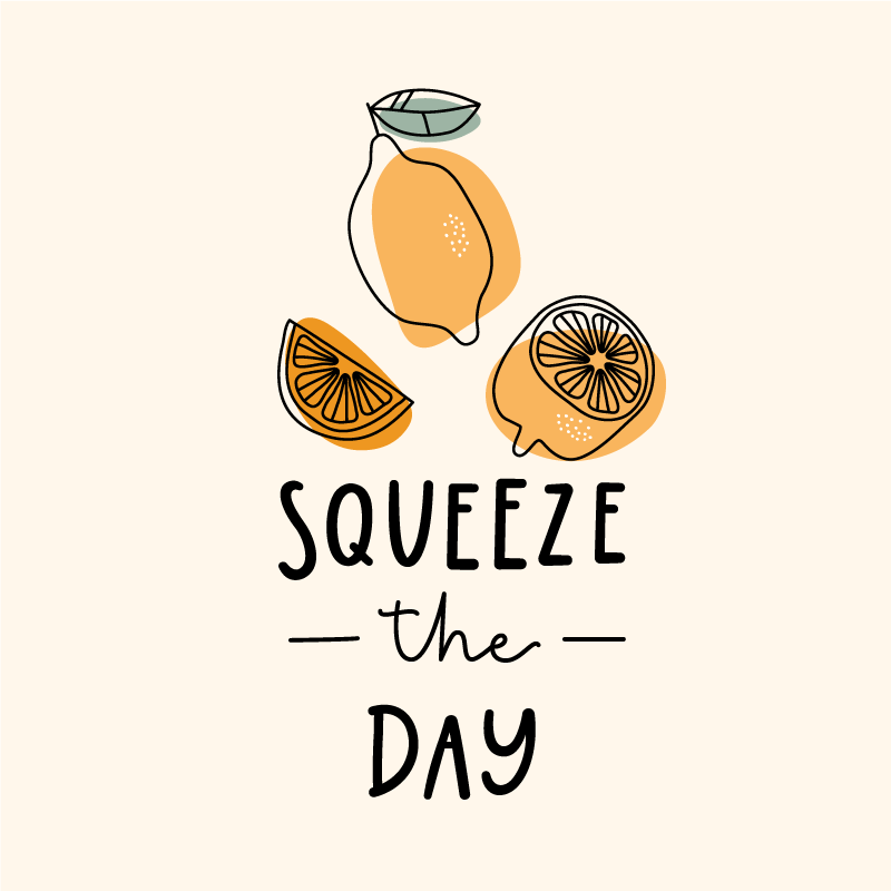 Plakát věty vtipný citát s citronem a pomerančem - TenStickers