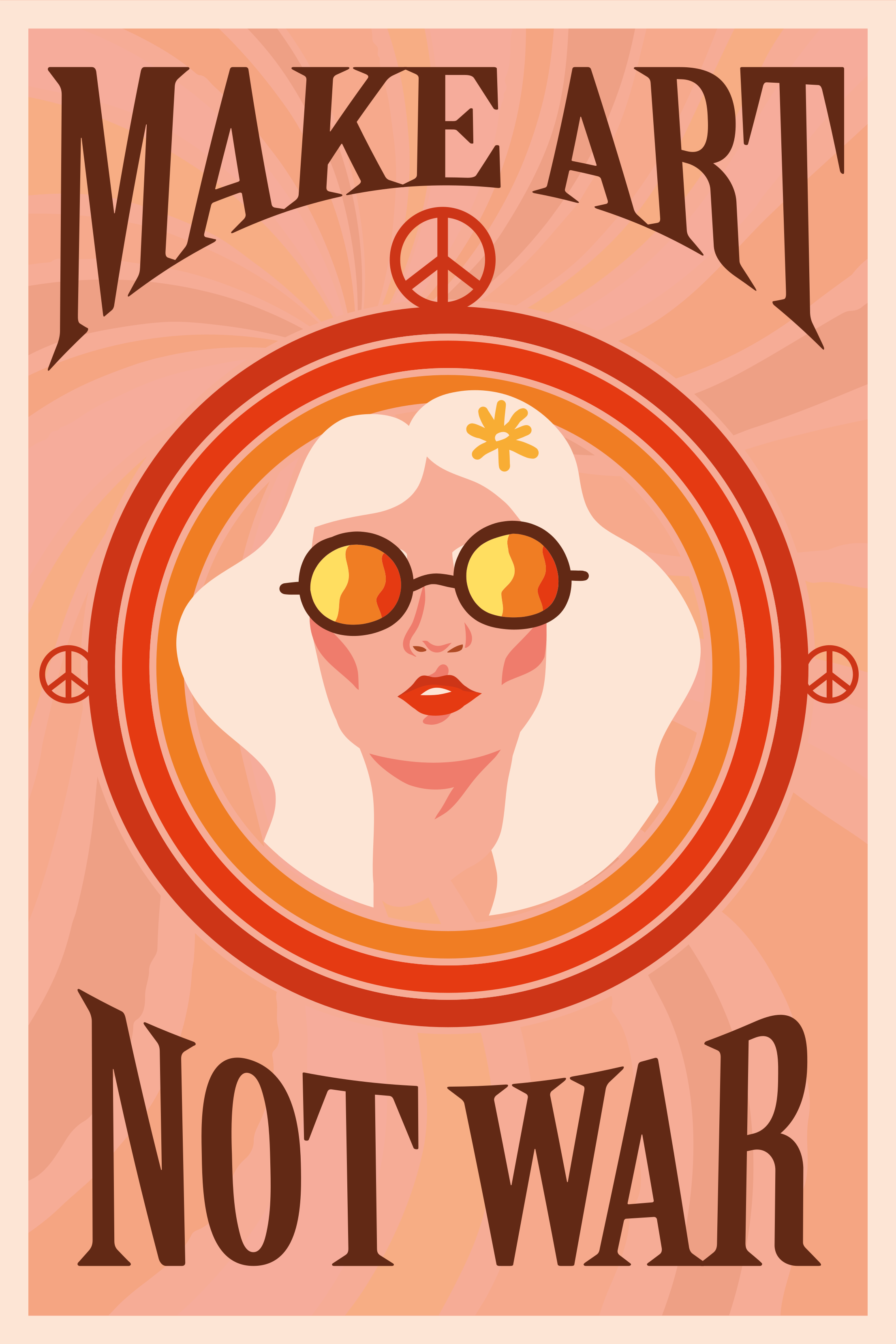 Plakát věty tvořte umění ne válku - TenStickers