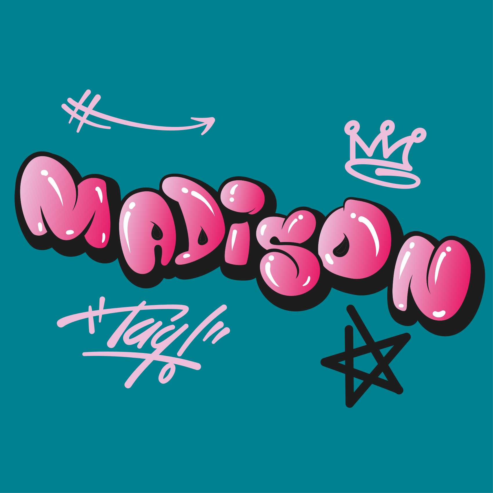 Plakát do ložnice teenagera kreativní design názvu - TenStickers