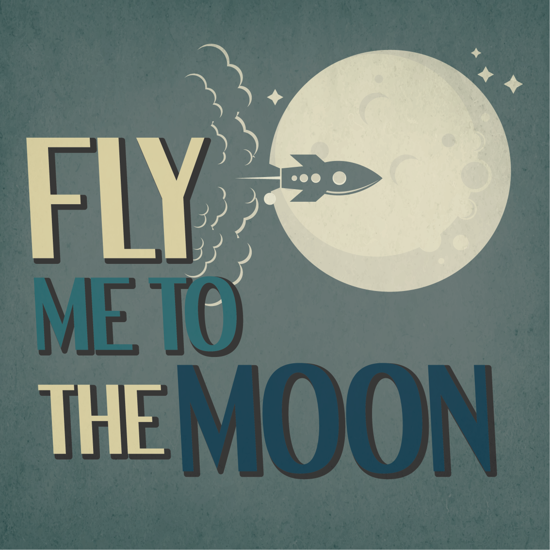 Plakát do ložnice teenagera cesta rakety na měsíc - TenStickers