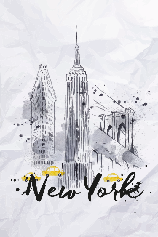 Plakát měst a zemí skyline new york - TenStickers