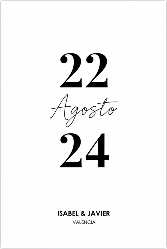 Přizpůsobitelný plakát s minimalistickým datem svatby - TenStickers