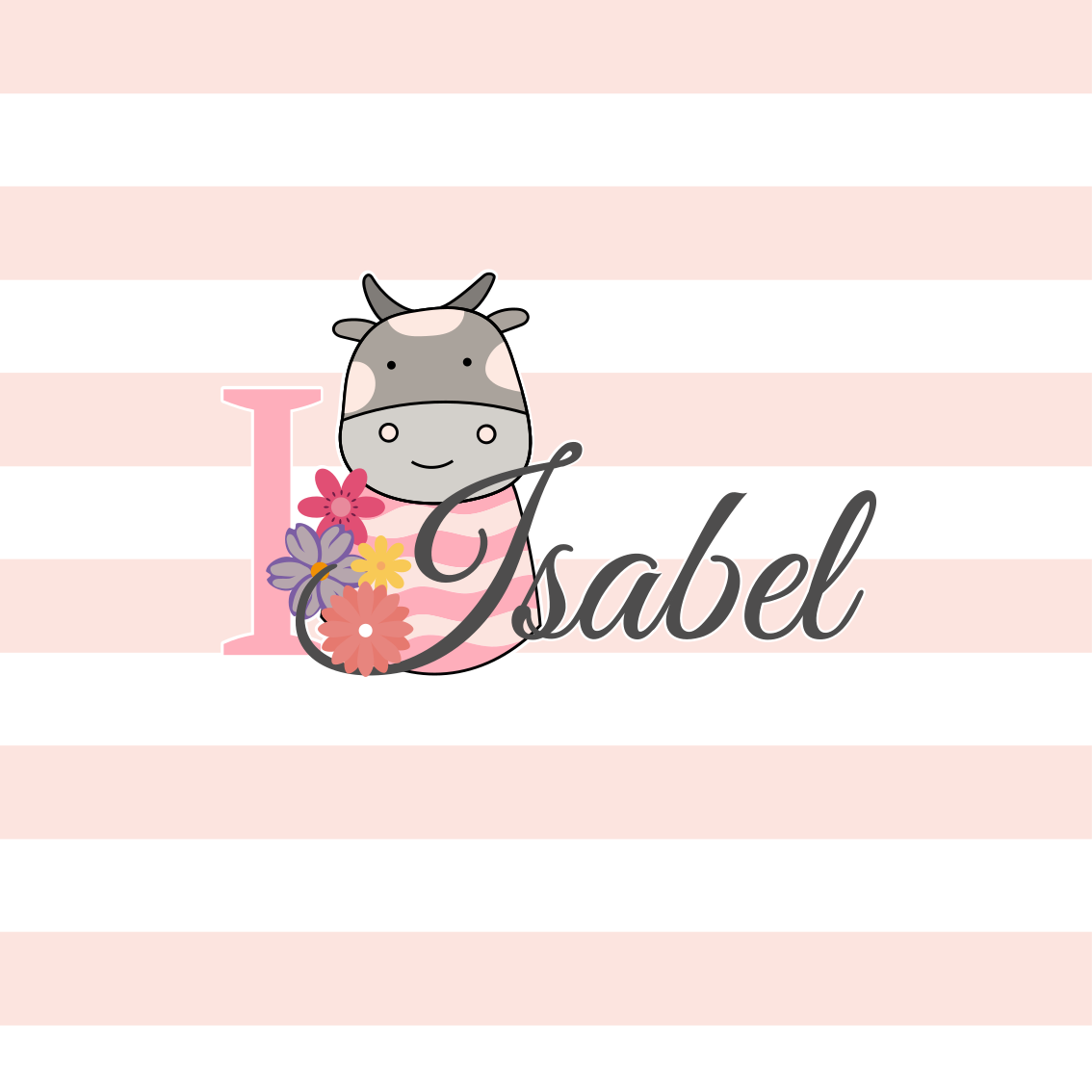 Přizpůsobitelný plakát s roztomilou kravou - TenStickers