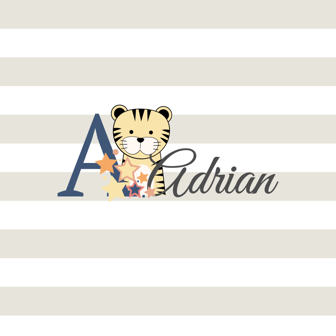 Přizpůsobitelný plakát adrian tygří postava - TenStickers