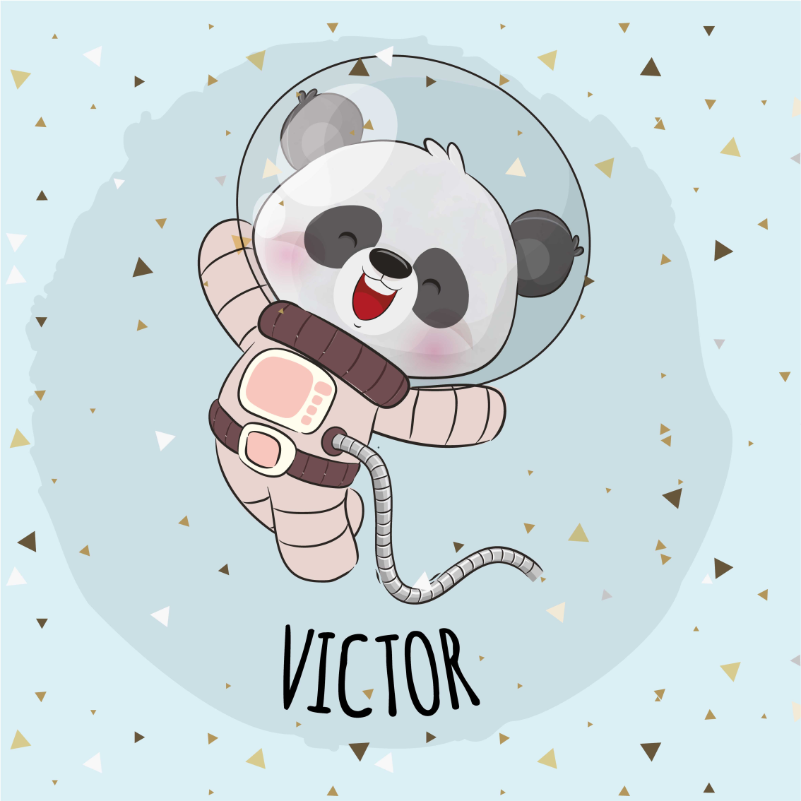 Přizpůsobitelný plakát veselý vesmírný panda - TenStickers