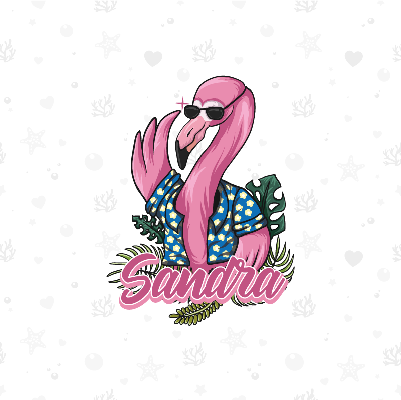 Přizpůsobitelný plakát s cool plameňákem - TenStickers