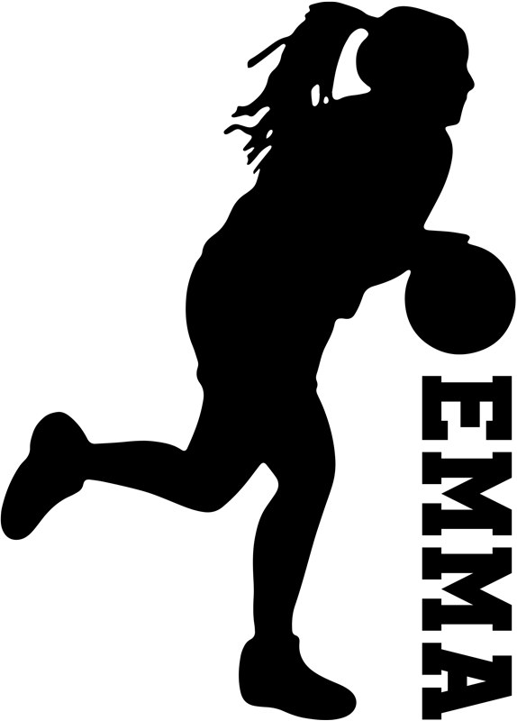 Basketbalový plakát s hráčkou a jménem - TenStickers