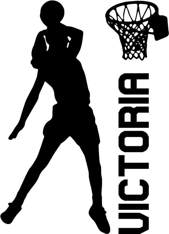 Basketbalový plakát hráčky při smeči s jménem - TenStickers