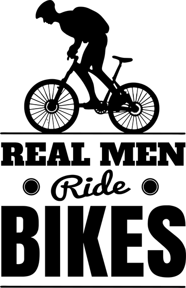 Cyklistický plakát opravdoví muži jezdí na kolech - TenStickers